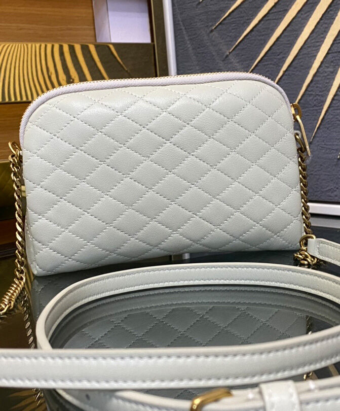 Saint Laurent Gaby Zipped Pouch In Quilted Lambskin